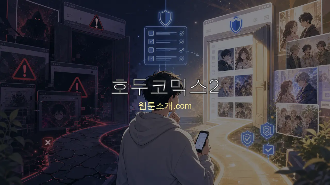 웹툰소개.com 호두코믹스2 대체 사이트 주의사항 썸네일